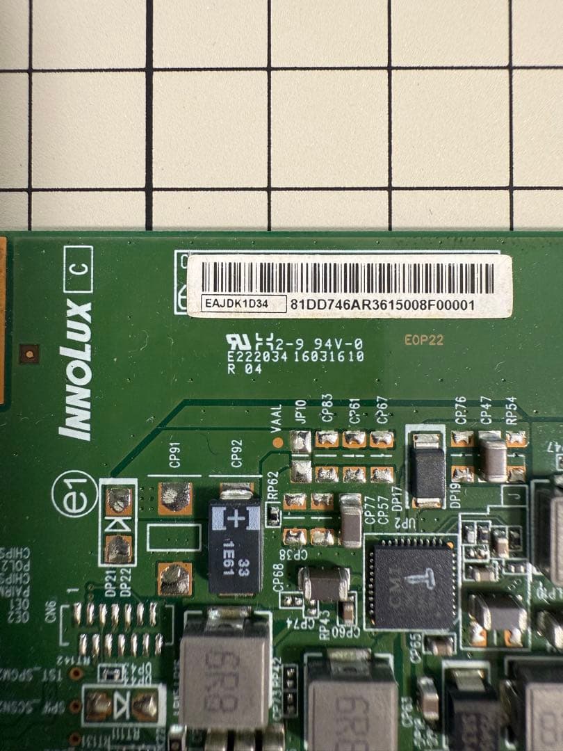 東芝REGZA 50Z20XのT-CON基盤　通電確認済み