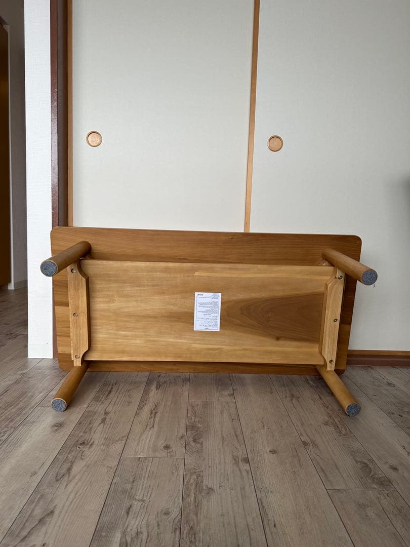 【廃盤】無印　木材ローテーブル　オーク材