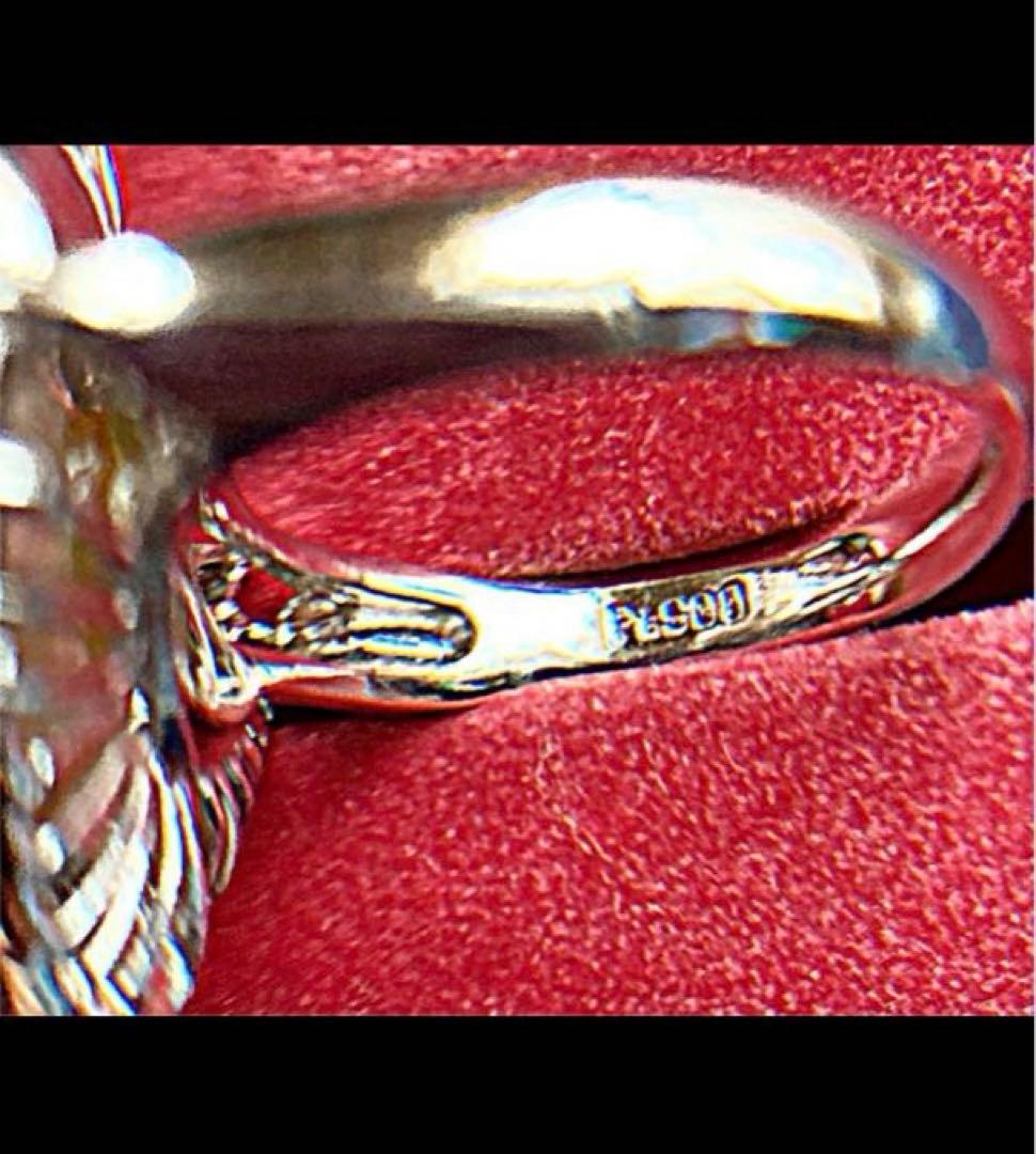 希少パール大粒プラチナダイヤ入りリング