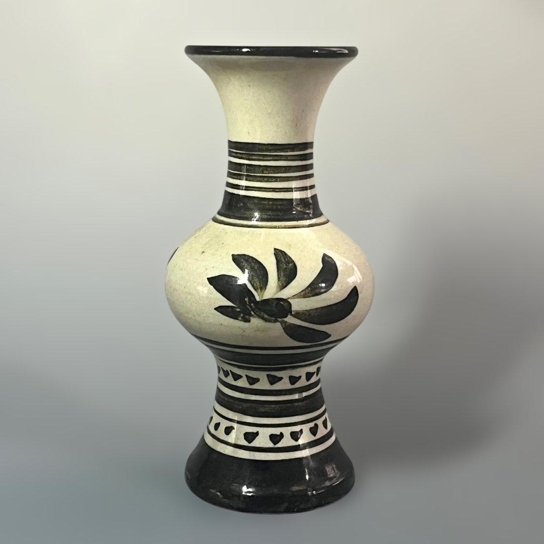 唐物 磁州窯 花紋尊式瓶 中国美術 古玩 SH79