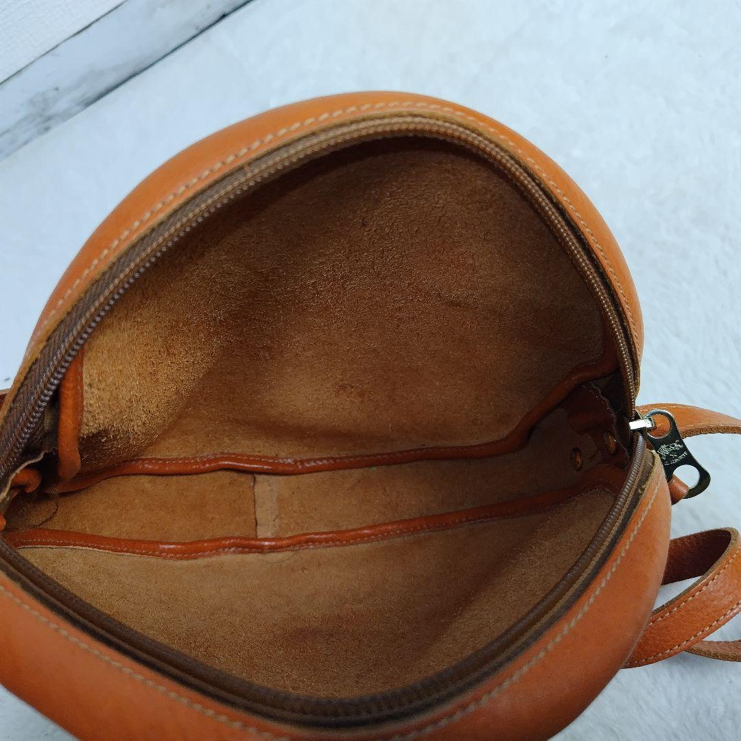 ✨超希少✨イルビゾンテ レザー 丸型 ショルダーバッグ ブラウン イタリア製