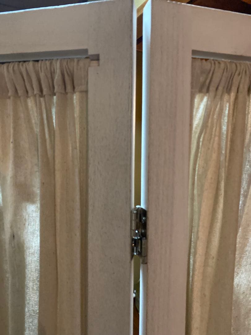 コットンリネンカーテン付き4蓮　パーテーション