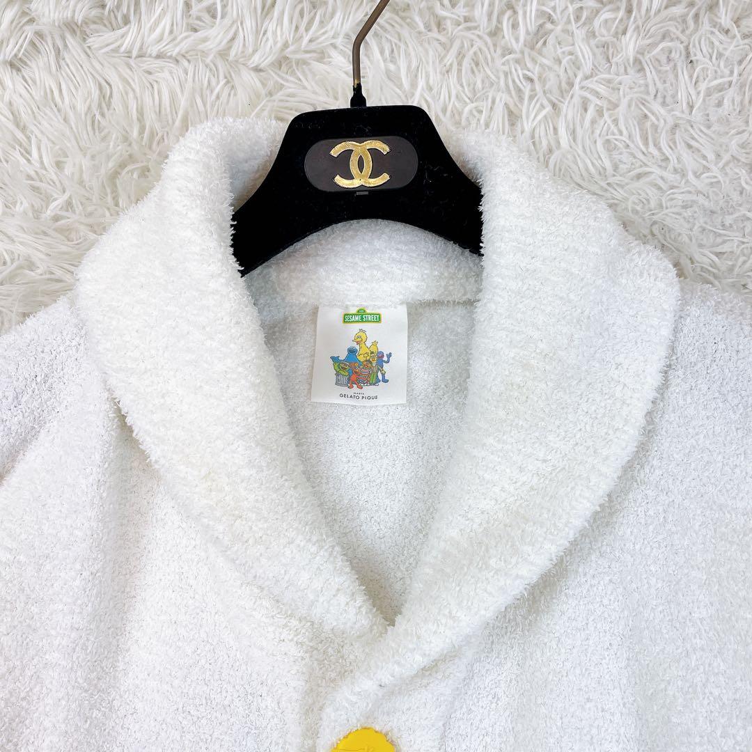 極美品✨ジェラートピケ SESAME STREE ジャガードショールカーディガン