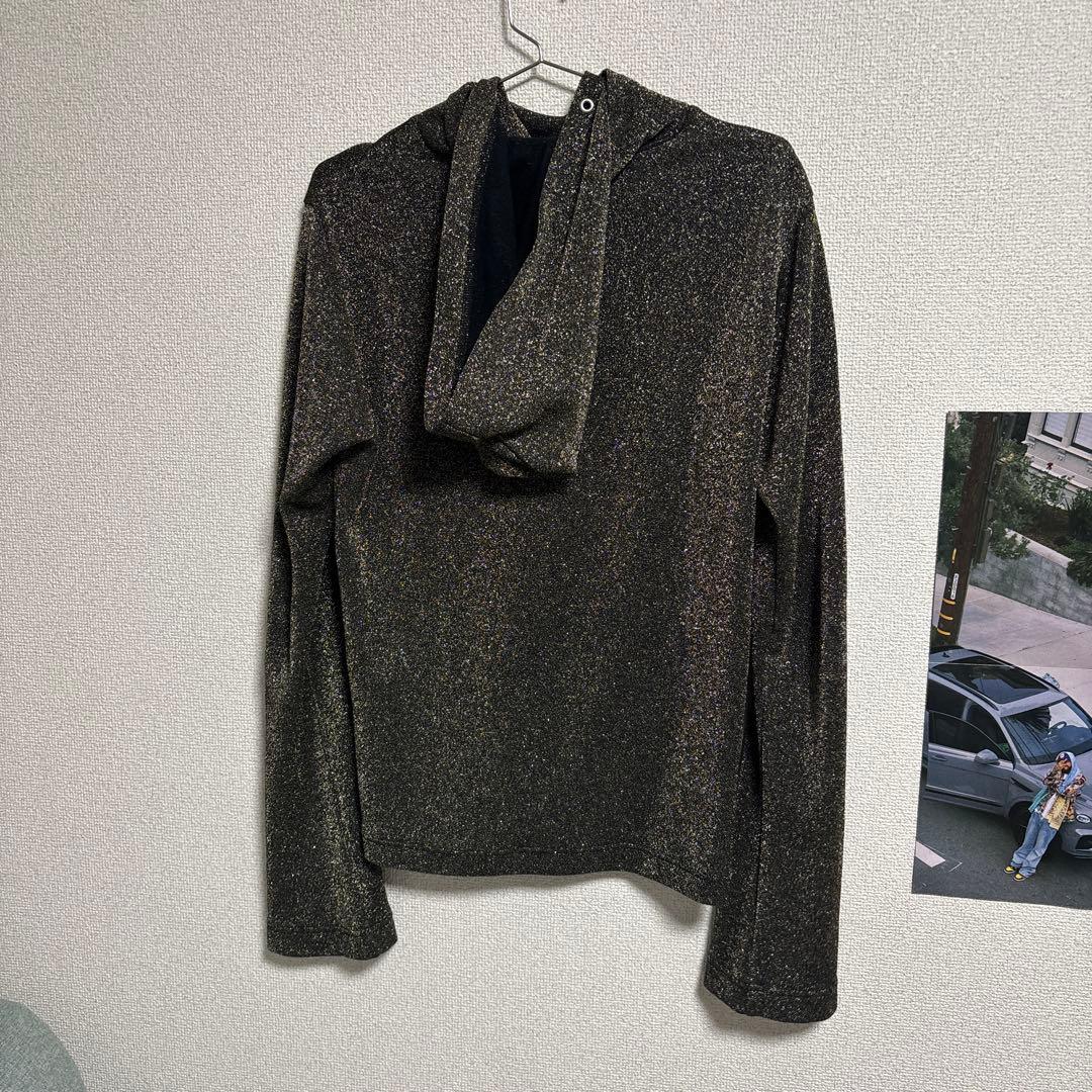 トップス BED J.W. FORD GLITTER TURTLE HOOD NECK L