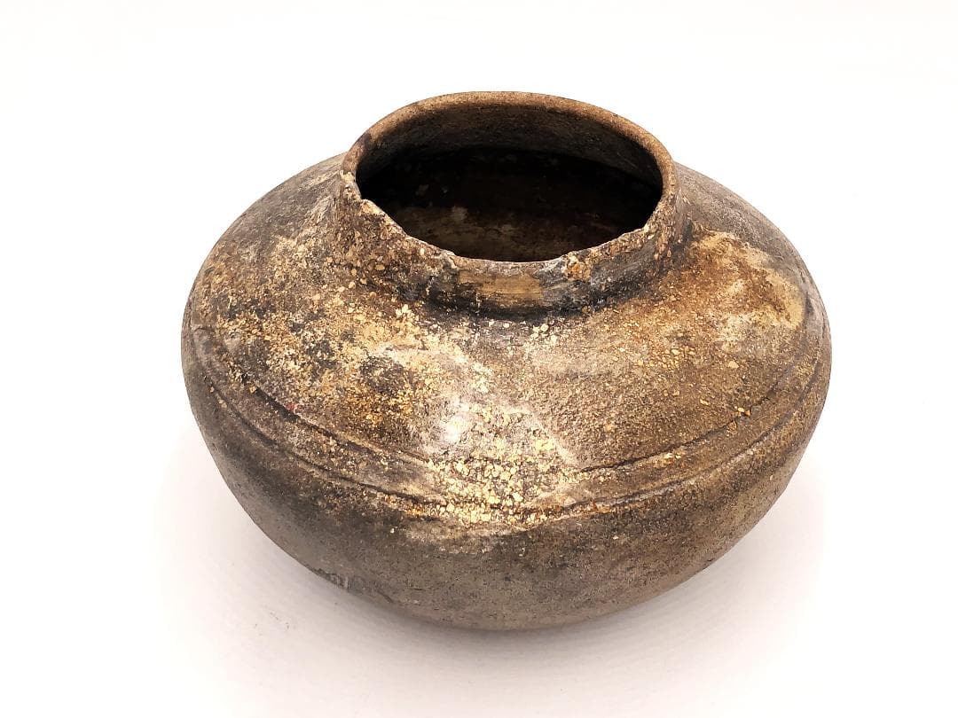 【 須恵器 壺 】　古墳～平安時代　後代金直し　炻器