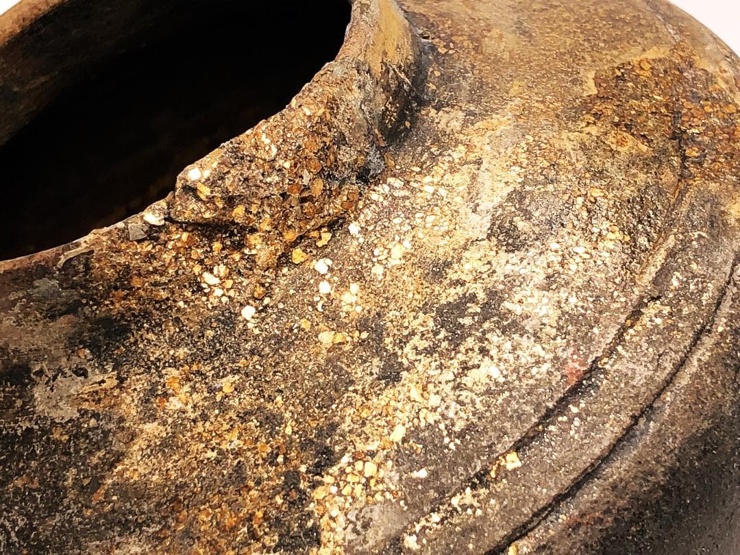 【 須恵器 壺 】　古墳～平安時代　後代金直し　炻器