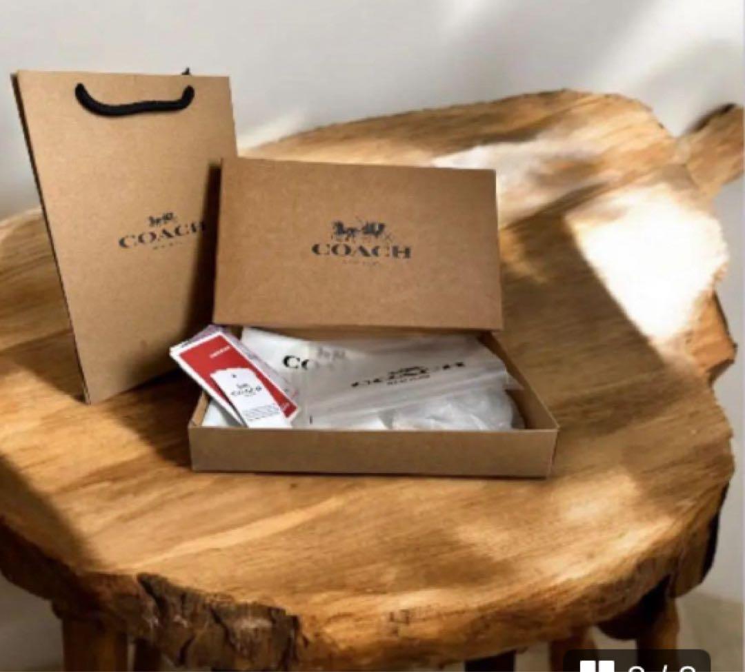 【新品】COACH 二つ折り財布 【新品】ブラウン ピンク