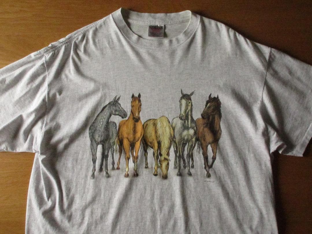 【在原みゆ紀さん着用】オニータ'90s馬/ホース両面プリントTシャツXXL