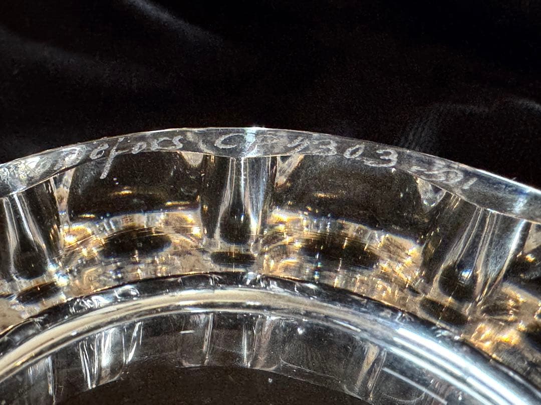 オレフォスクリスタルボウル 2個セット 1970年代 ガラス製花型ボウル