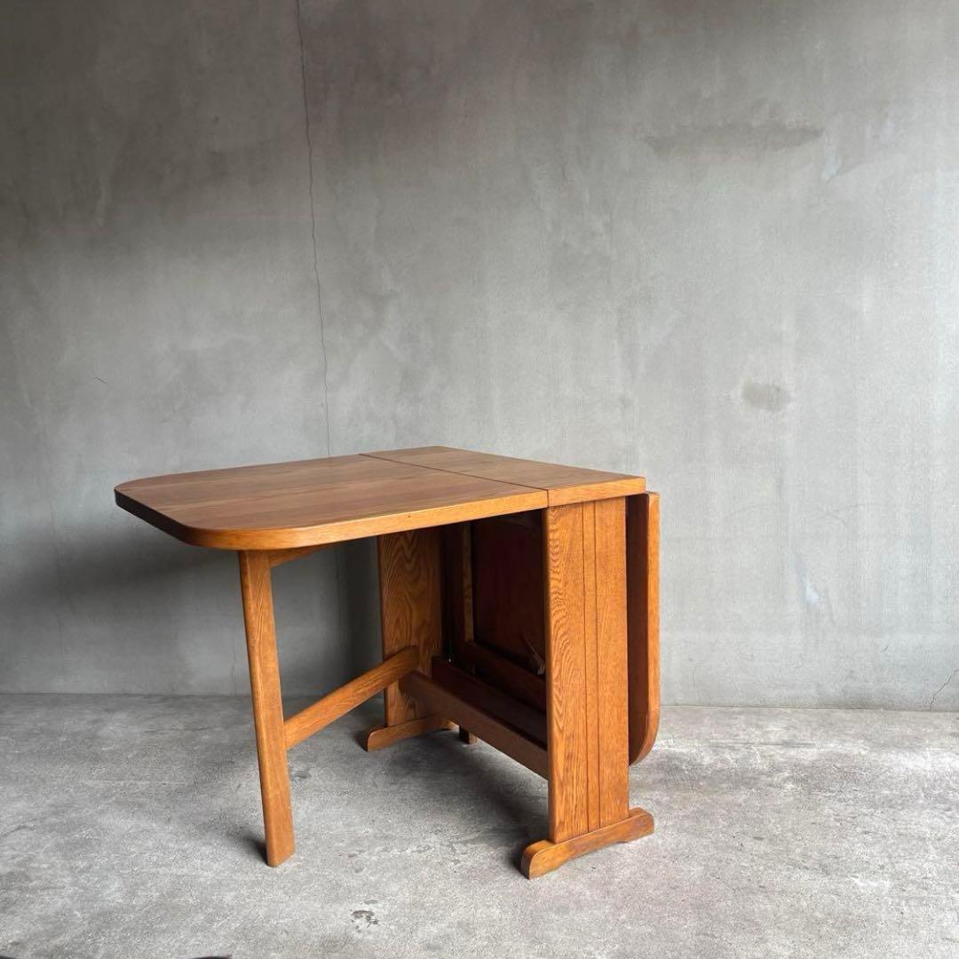 【ママりん】オールドビンテージ バタフライテーブル オーク材　無垢