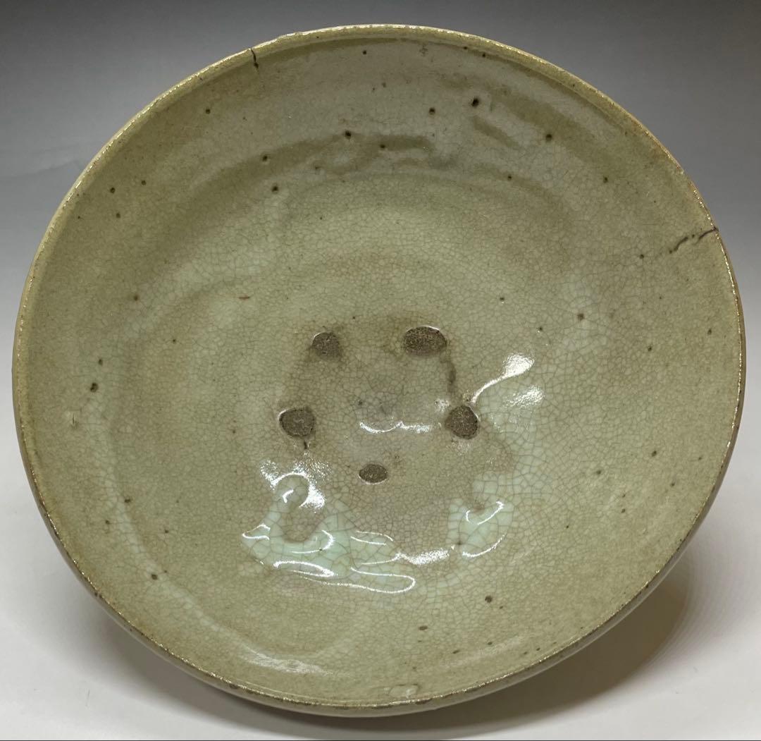 李朝　平鉢　高麗茶碗　鶏龍山　合箱(四方桟) 　d9443