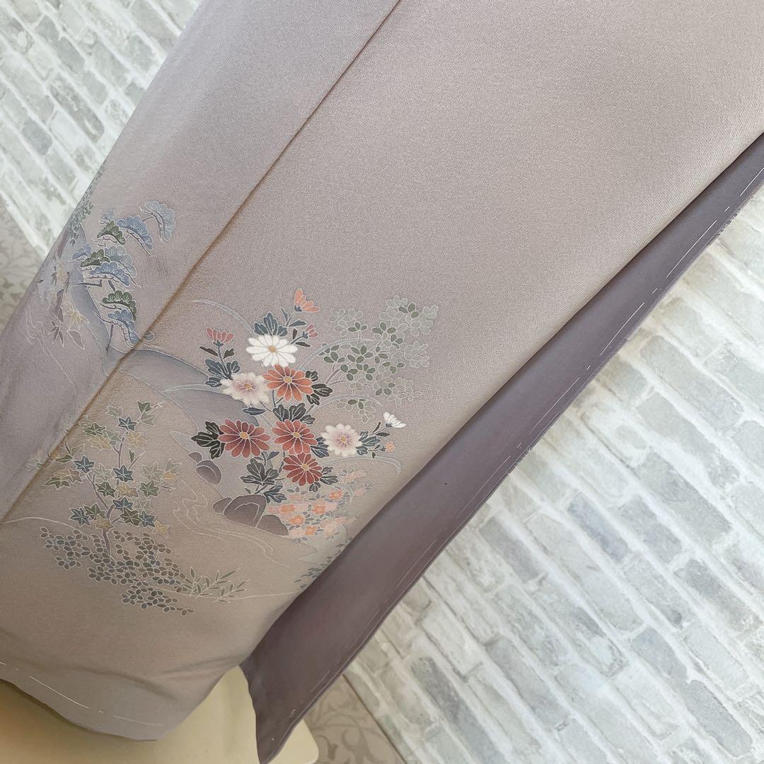 訪問着　フルセット　茶屋辻　友禅　せせらぎ　躾糸付き　着物　Q5