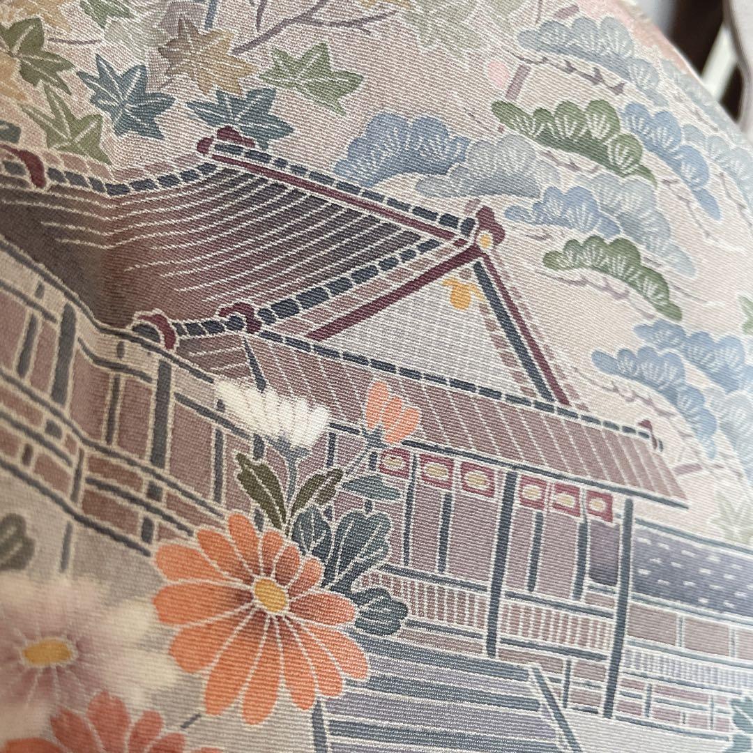 訪問着　フルセット　茶屋辻　友禅　せせらぎ　躾糸付き　着物　Q5