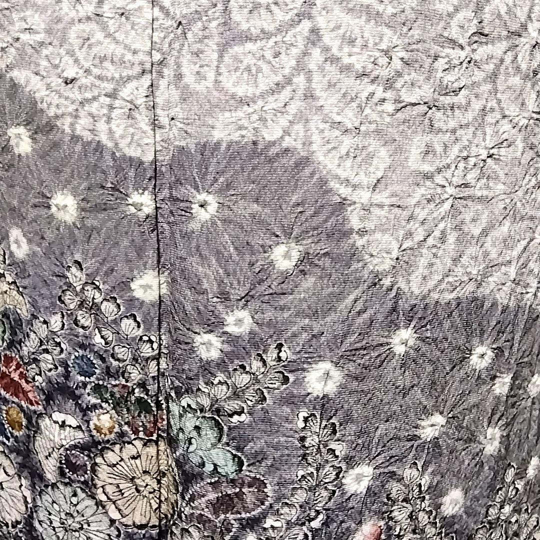 辻ヶ花 付下げ セット グレー 灰色 絞り 辻が花 セット 袋帯 辻ケ花