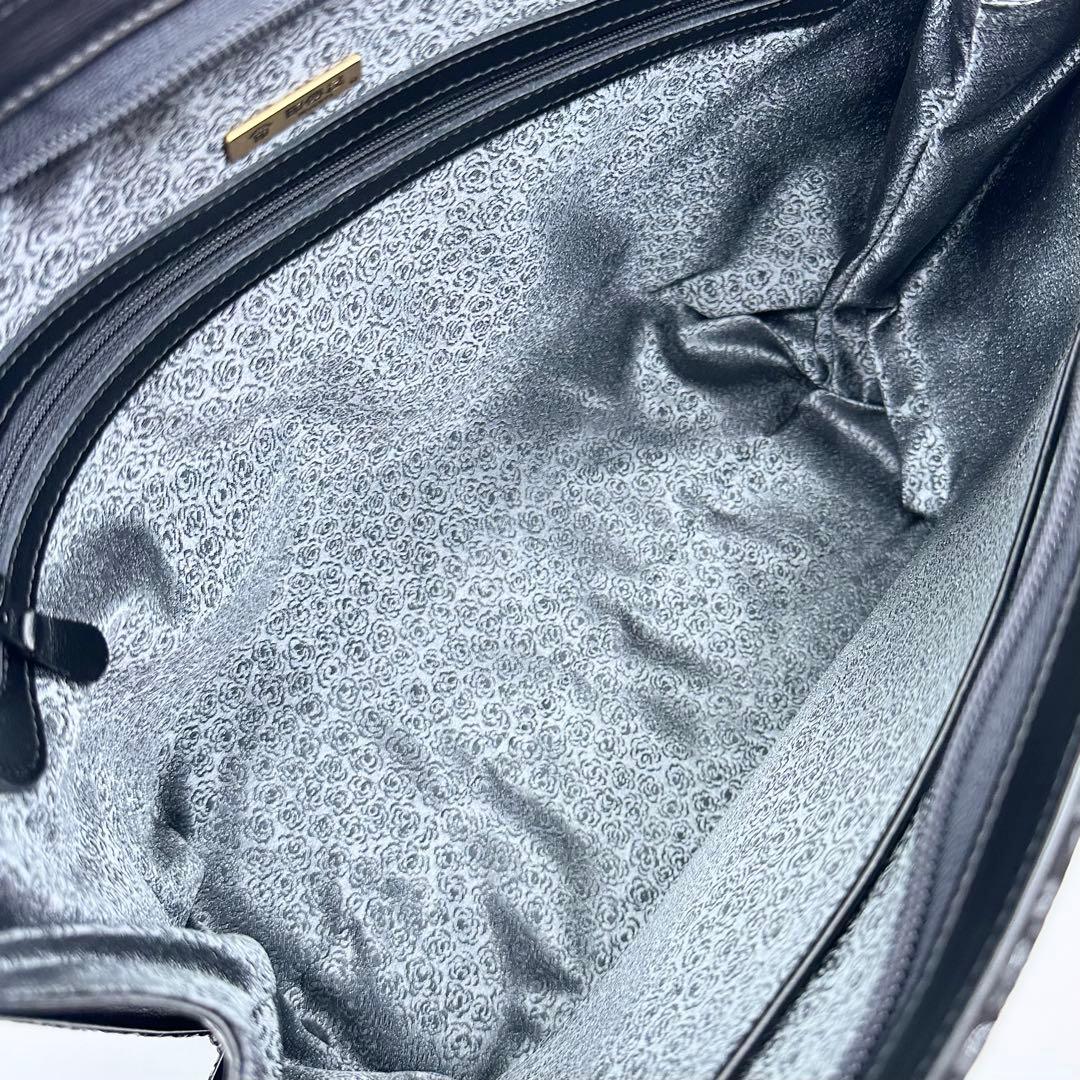 未使用タグ付き✨印傳屋 インデンヤ ルミドーレ ローズ柄 ハンドバッグ ブラック