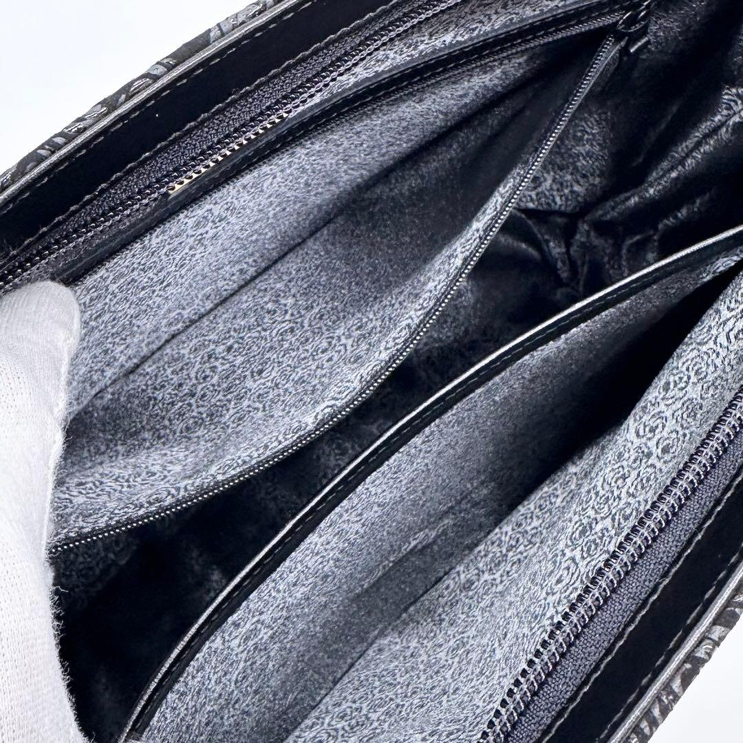 未使用タグ付き✨印傳屋 インデンヤ ルミドーレ ローズ柄 ハンドバッグ ブラック