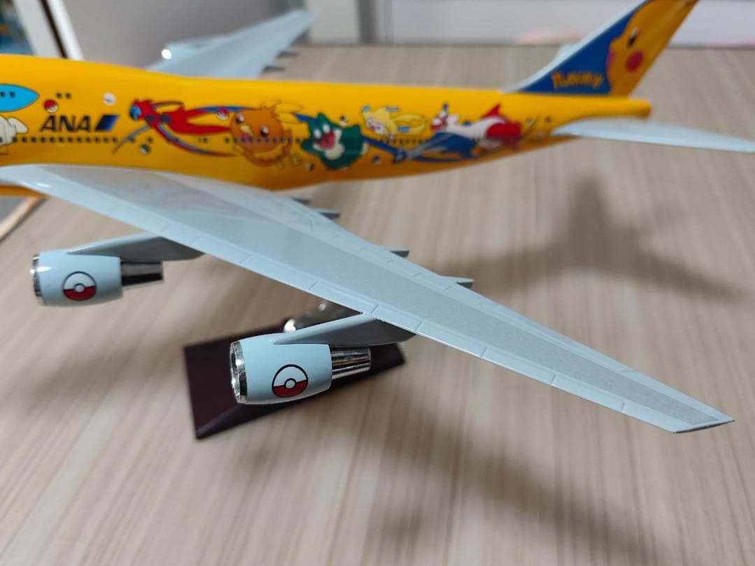中古品　飛行機模型　ANA　全長約47cm　ボーイング　B747　スタンド付