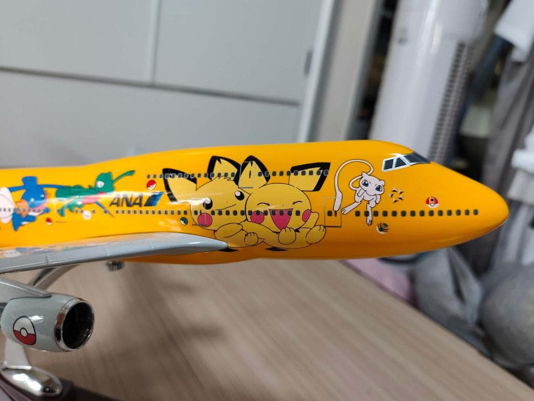 中古品　飛行機模型　ANA　全長約47cm　ボーイング　B747　スタンド付