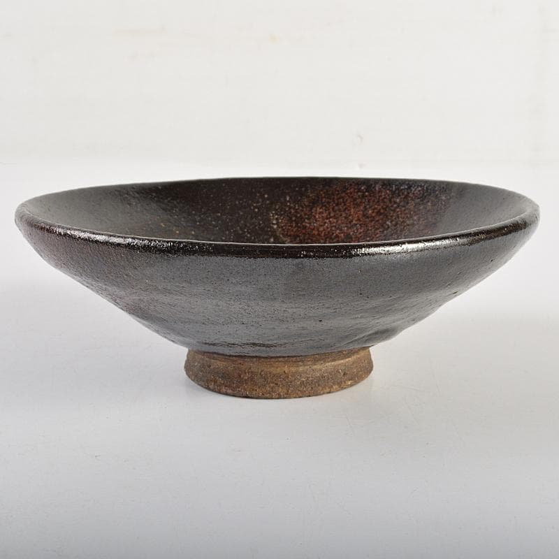 茶道具　楽吉左衛門　十代旦入造　黒楽平茶碗　時代箱付　M　R7410