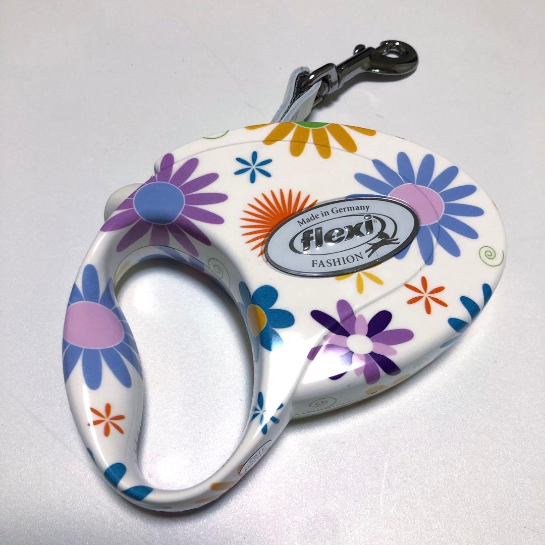 希少 flexi フレキシリード 3mリード 花柄 犬 ペット ホワイト S