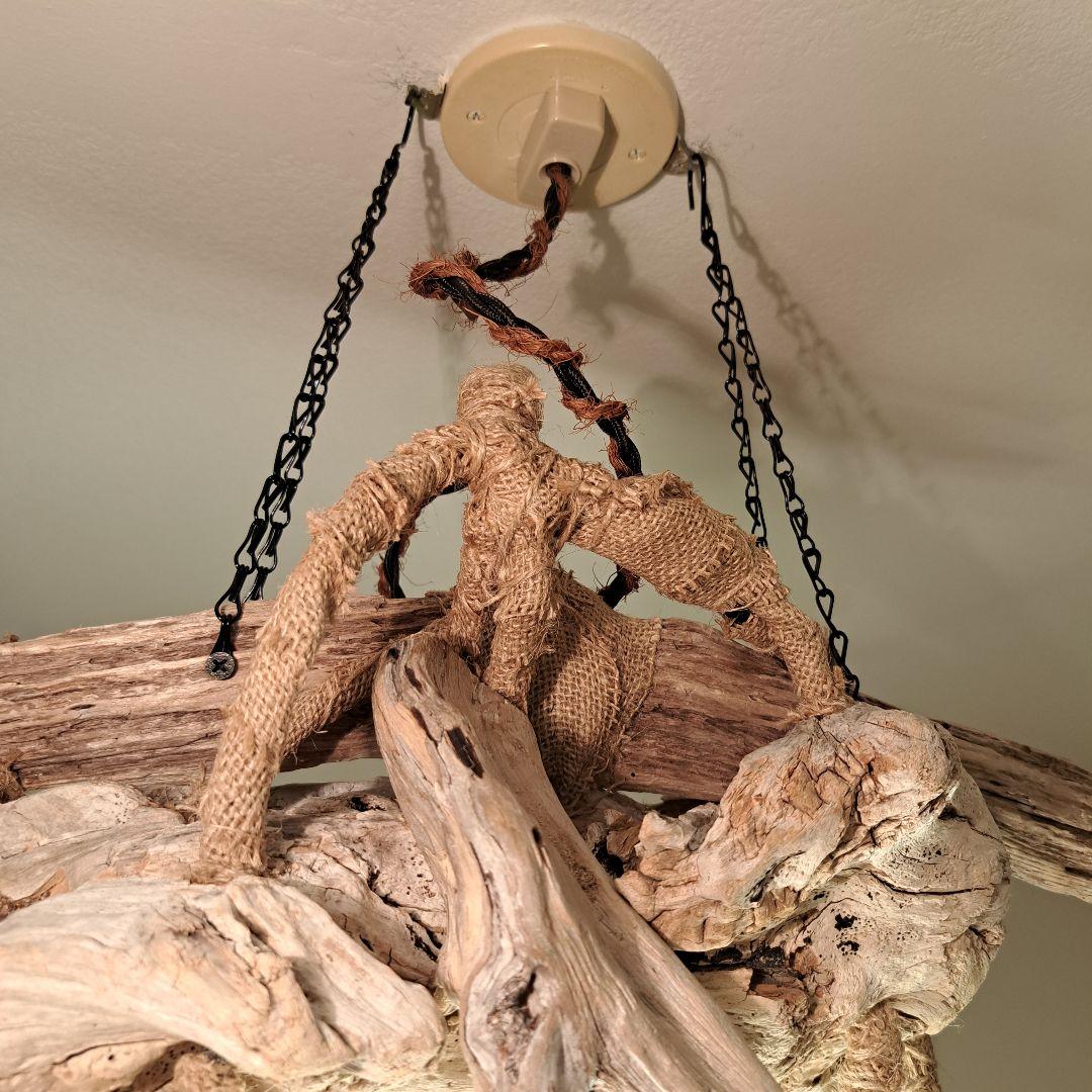 流木インテリア　6灯ペンダントライト LED付　6〜18帖　リビングダイニング用