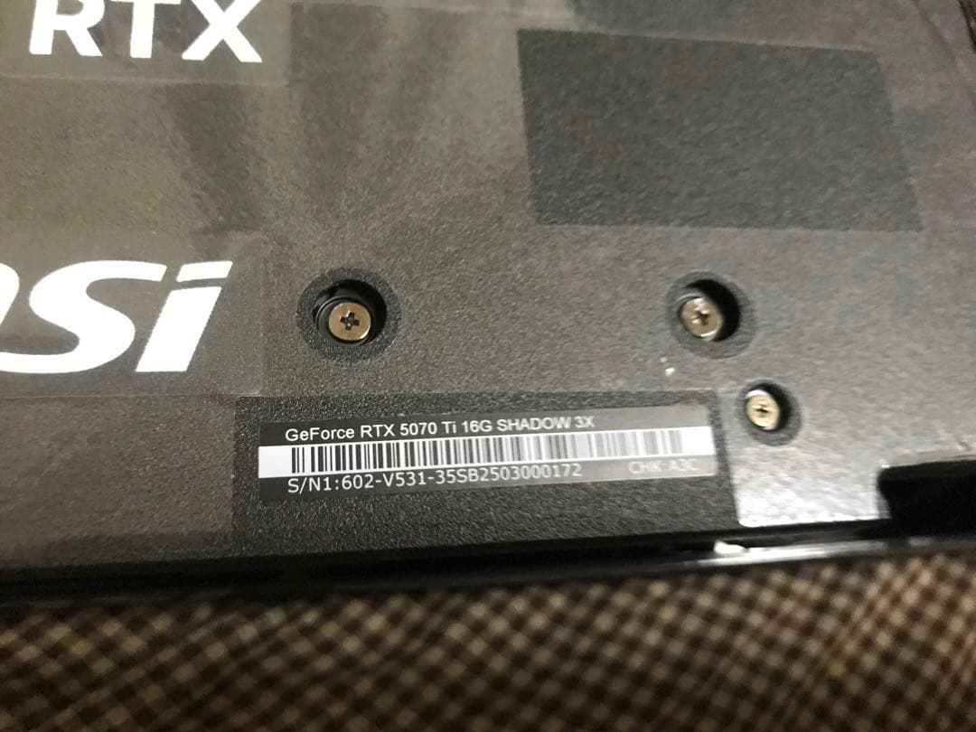 GForce RTX5070ti 動作未確認