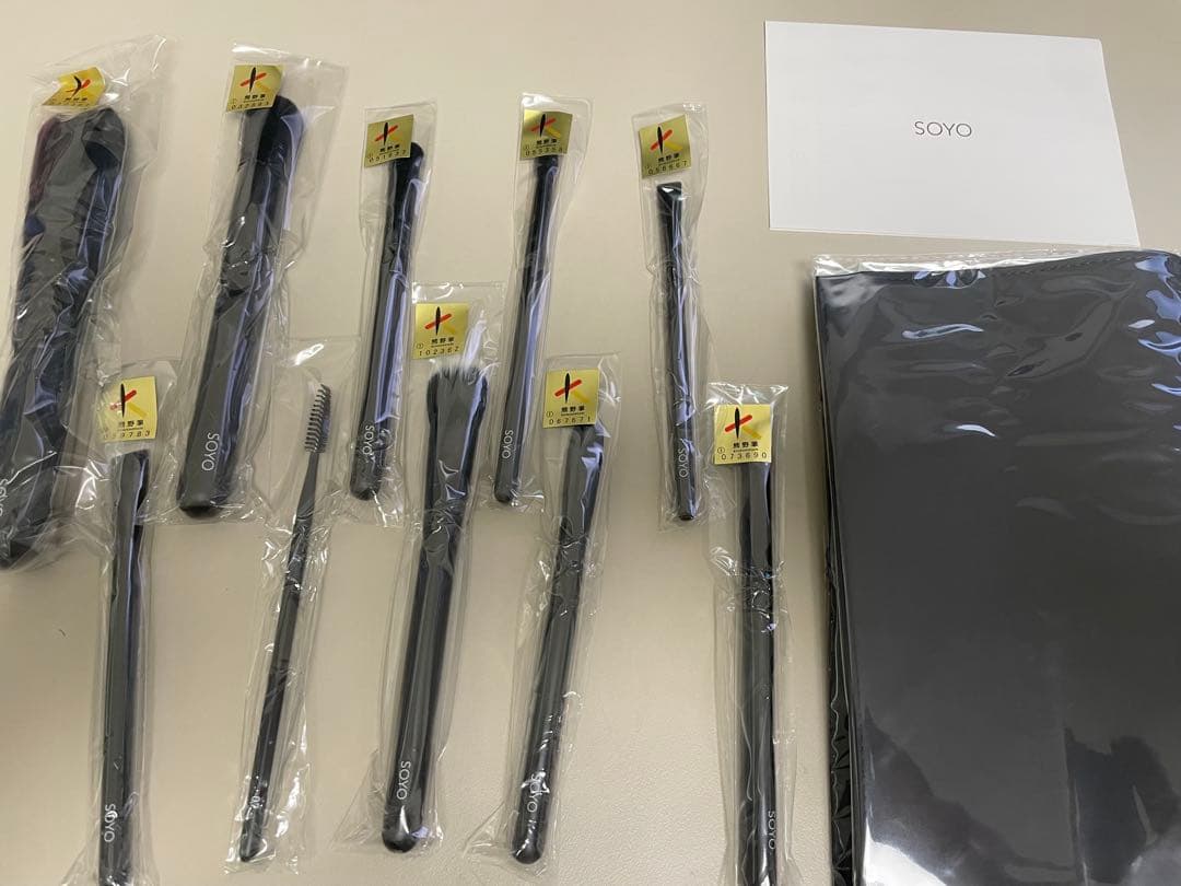 【新品/未使用】SOYO メイクブラシセット 10本　ケース付き