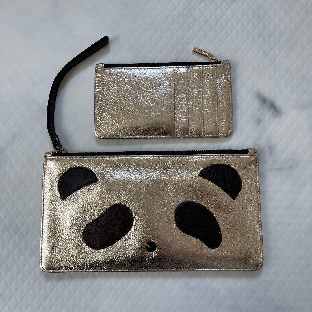 アンテプリマ パンダスペシャル/マルチウォレット/シャンパンゴールド