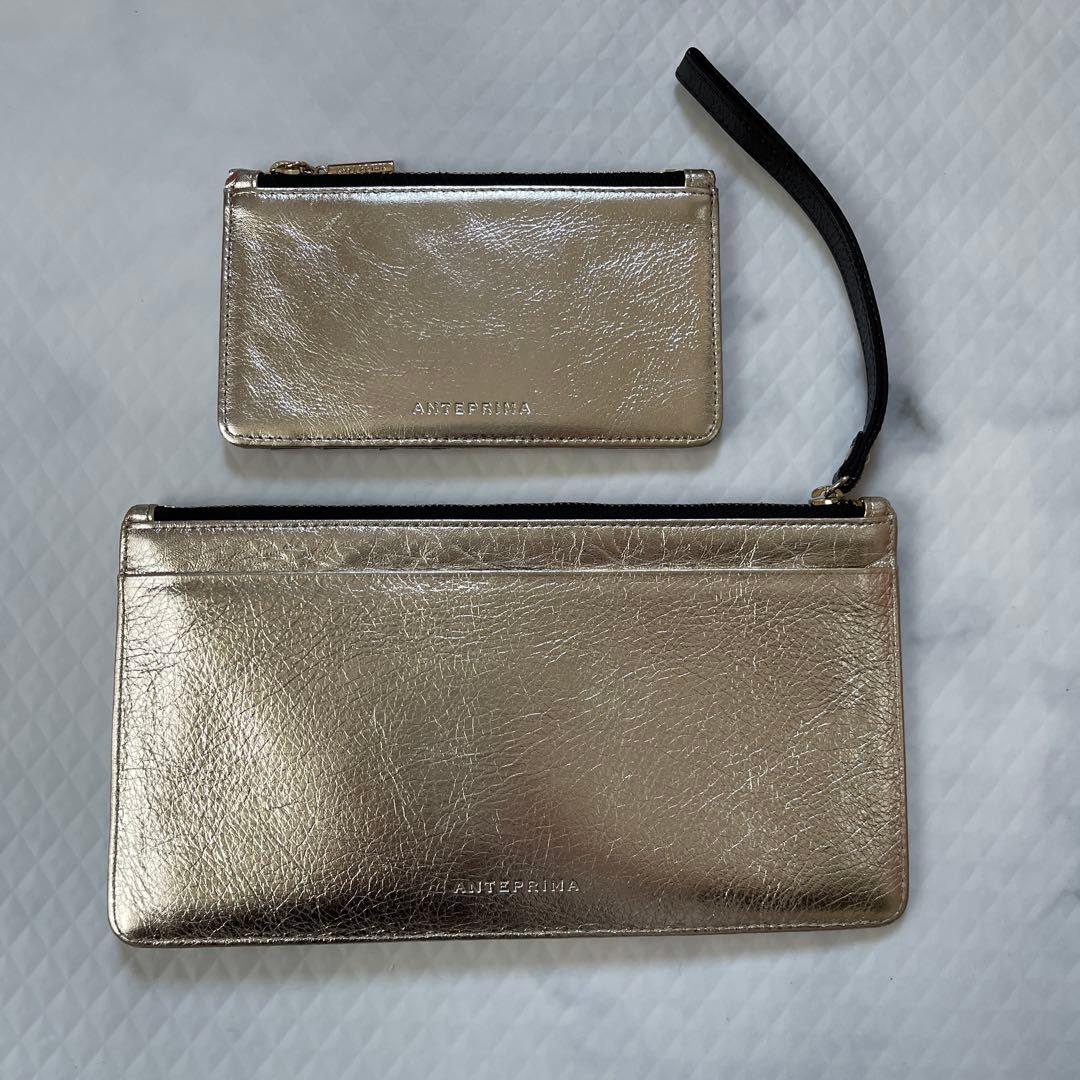 アンテプリマ パンダスペシャル/マルチウォレット/シャンパンゴールド