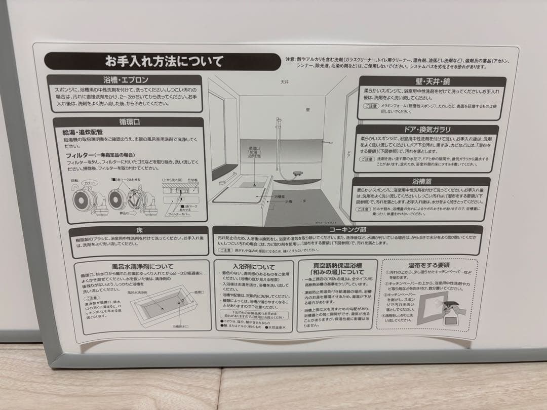 一条工務店　ウレタン取手付き2枚蓋　グレイスバス　浴槽蓋