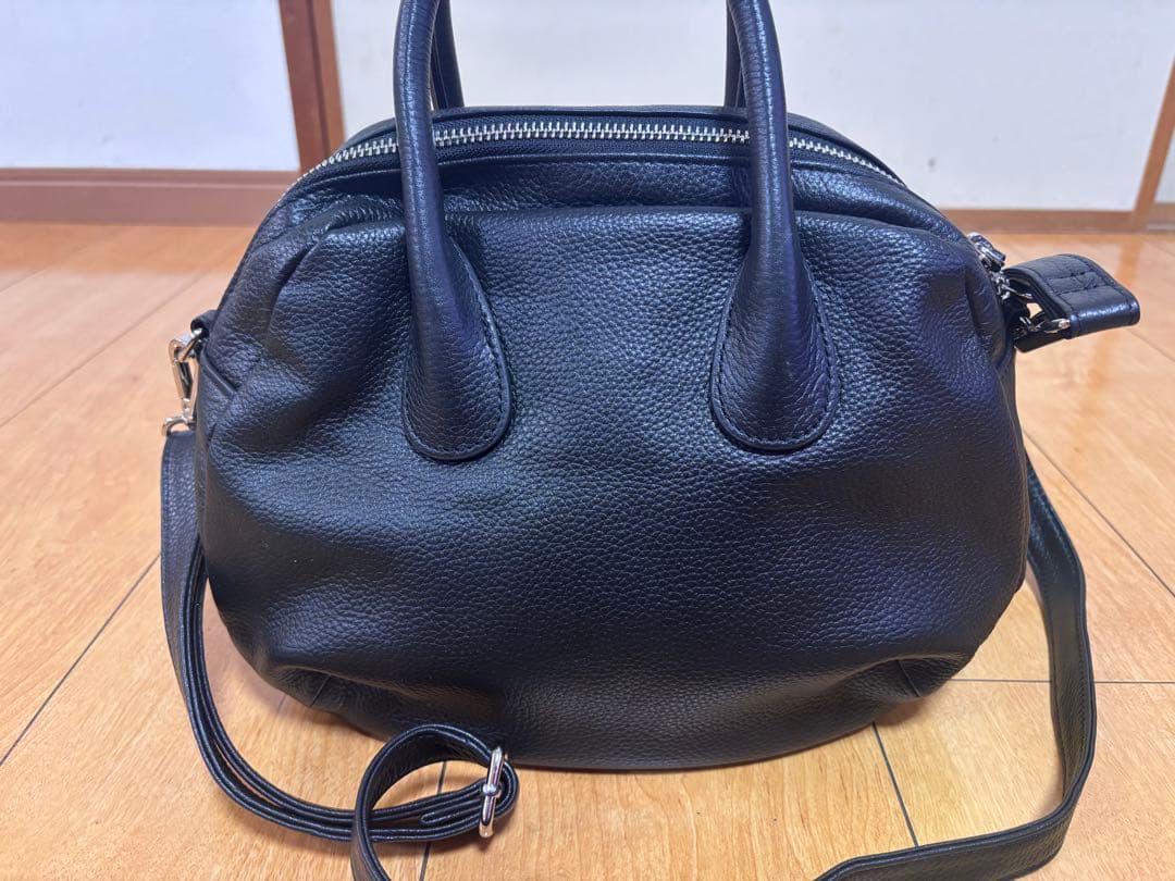 【完売色】未使用近　ビアズリー ラウンドミニボストンバック　ブラック