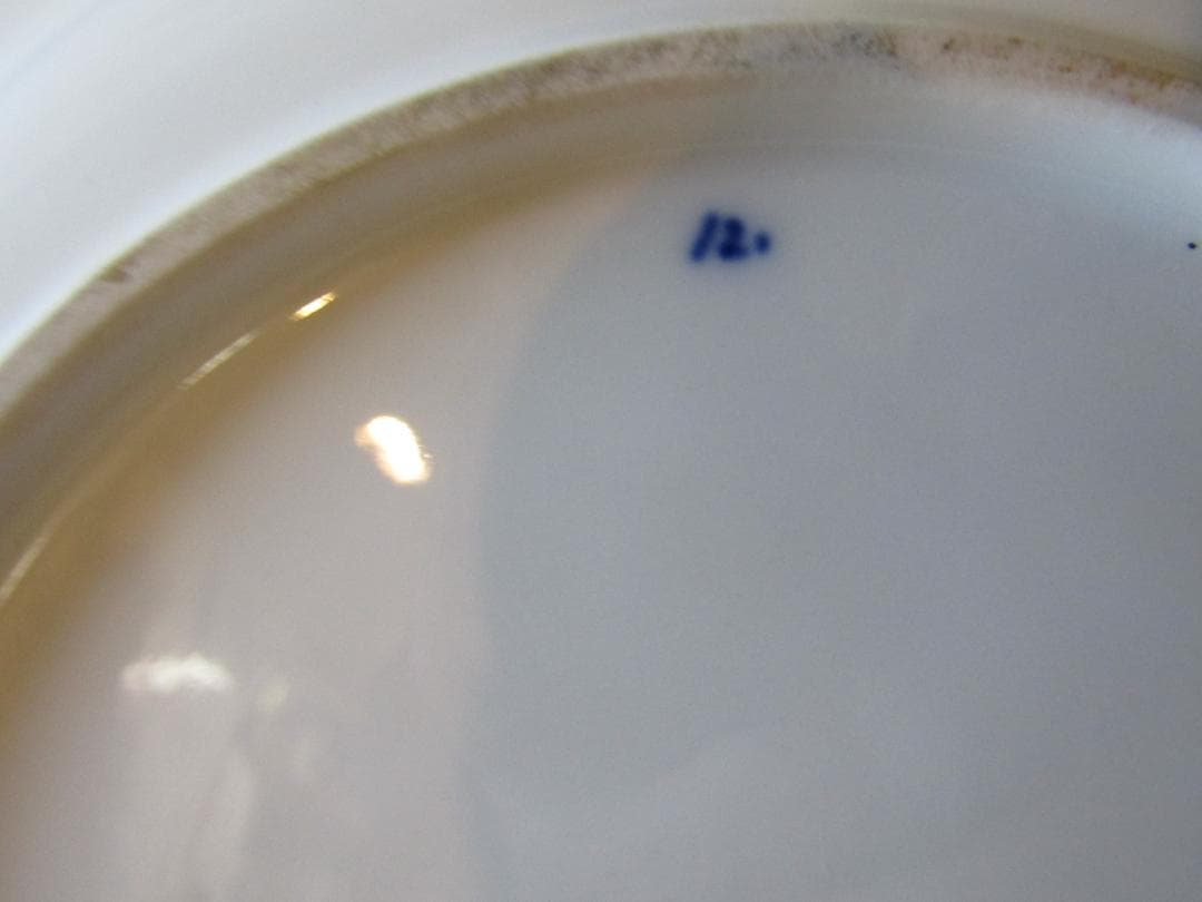 マイセン　カラーオニオン　アンティーク 花と鳥の装飾プレート　希少品