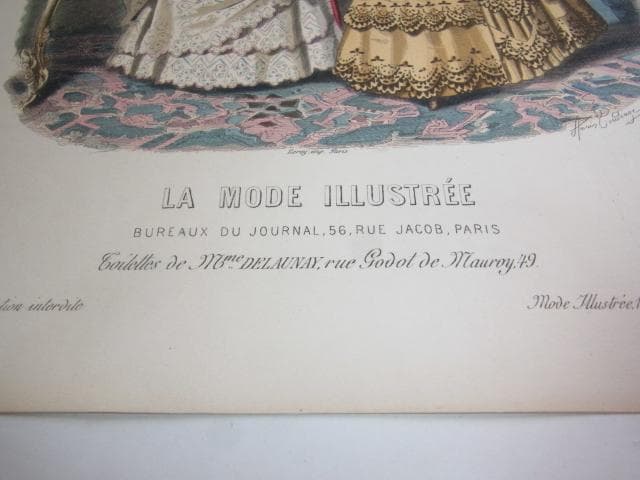 1886年銅版画◆フランス ファッション誌『ラ・モード・イリュストレ』No.27