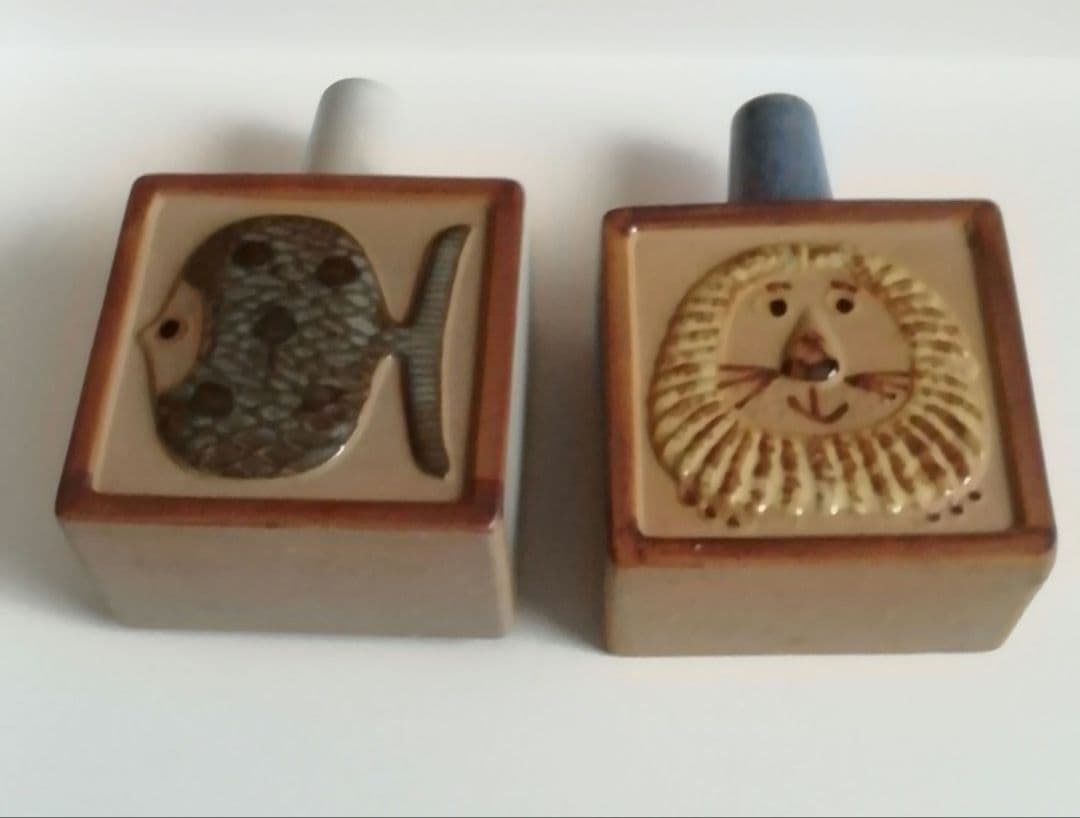 北欧　ライオン　お魚　一輪挿し　アンティーク　2個セット