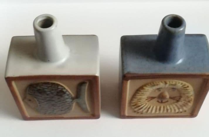 北欧　ライオン　お魚　一輪挿し　アンティーク　2個セット