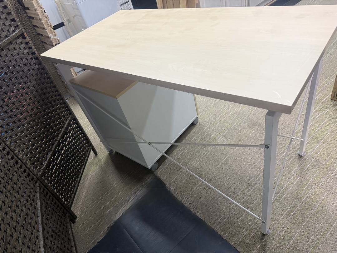 【洗浄消毒作業済】【美品】【完成品】　ニトリ デスクワゴンセット サーヤ