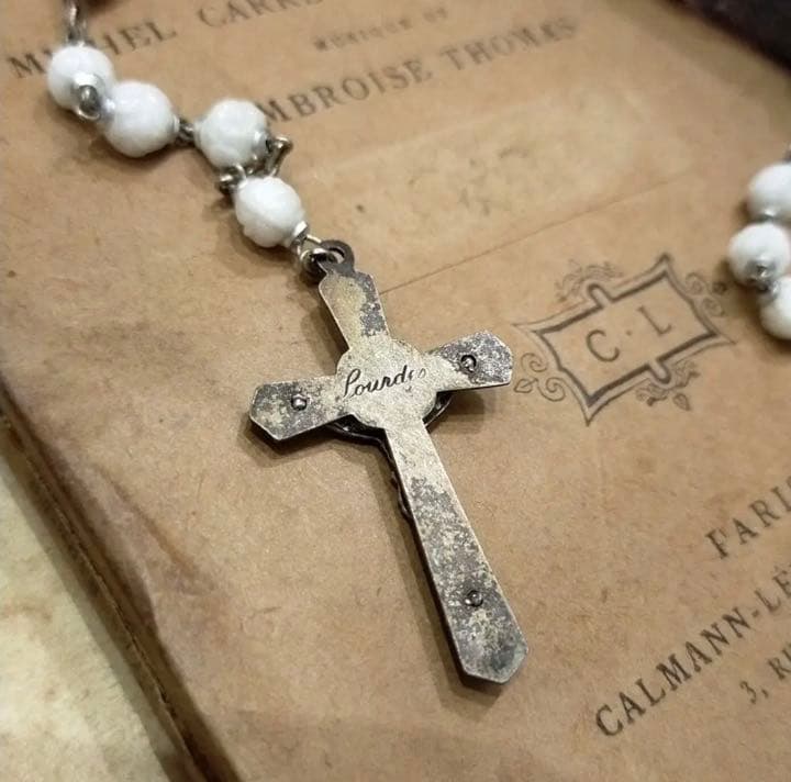 フランスアンティーク* ロザリオ クロス ネックレス*十字架*ヴィンテージ