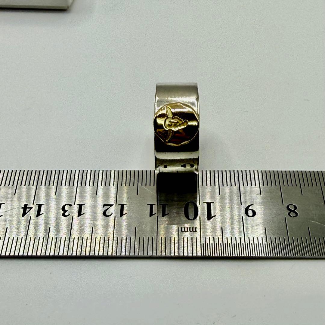 タディ&キング　k18メタル付平打リング　約21号