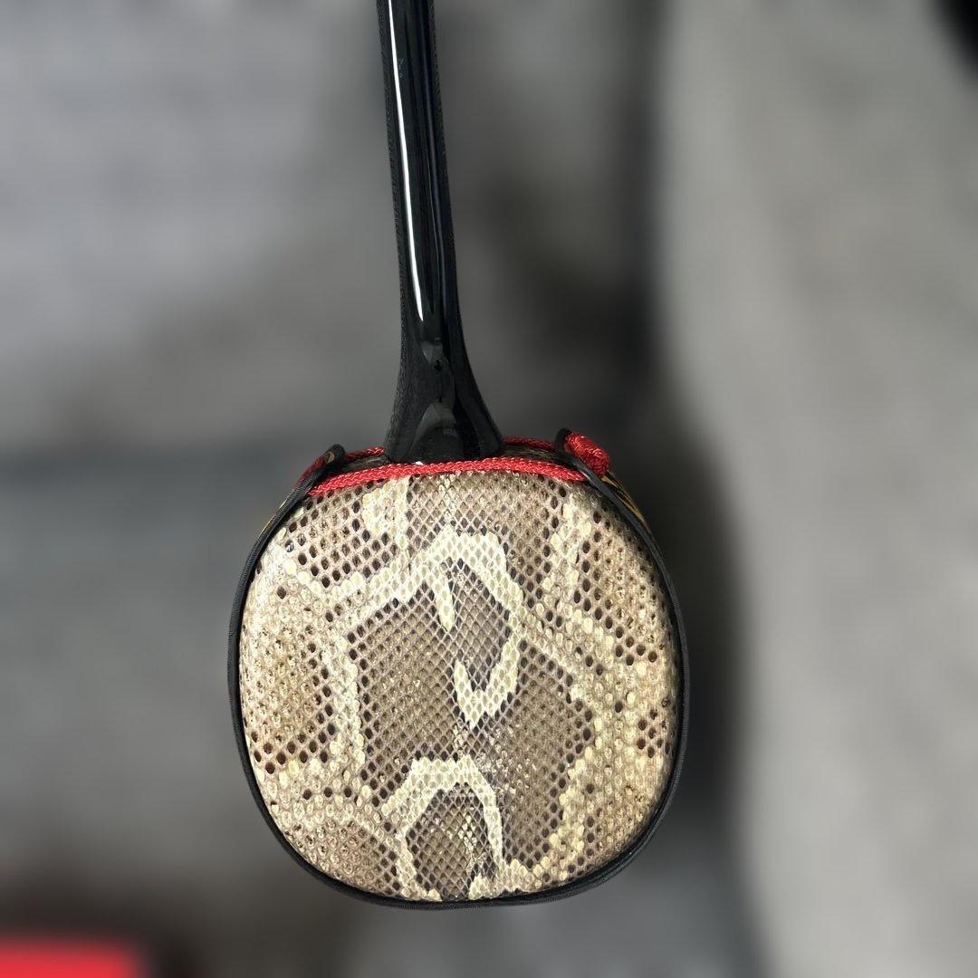 ヘビ皮 三線本体 3弦 黒/ベージュ