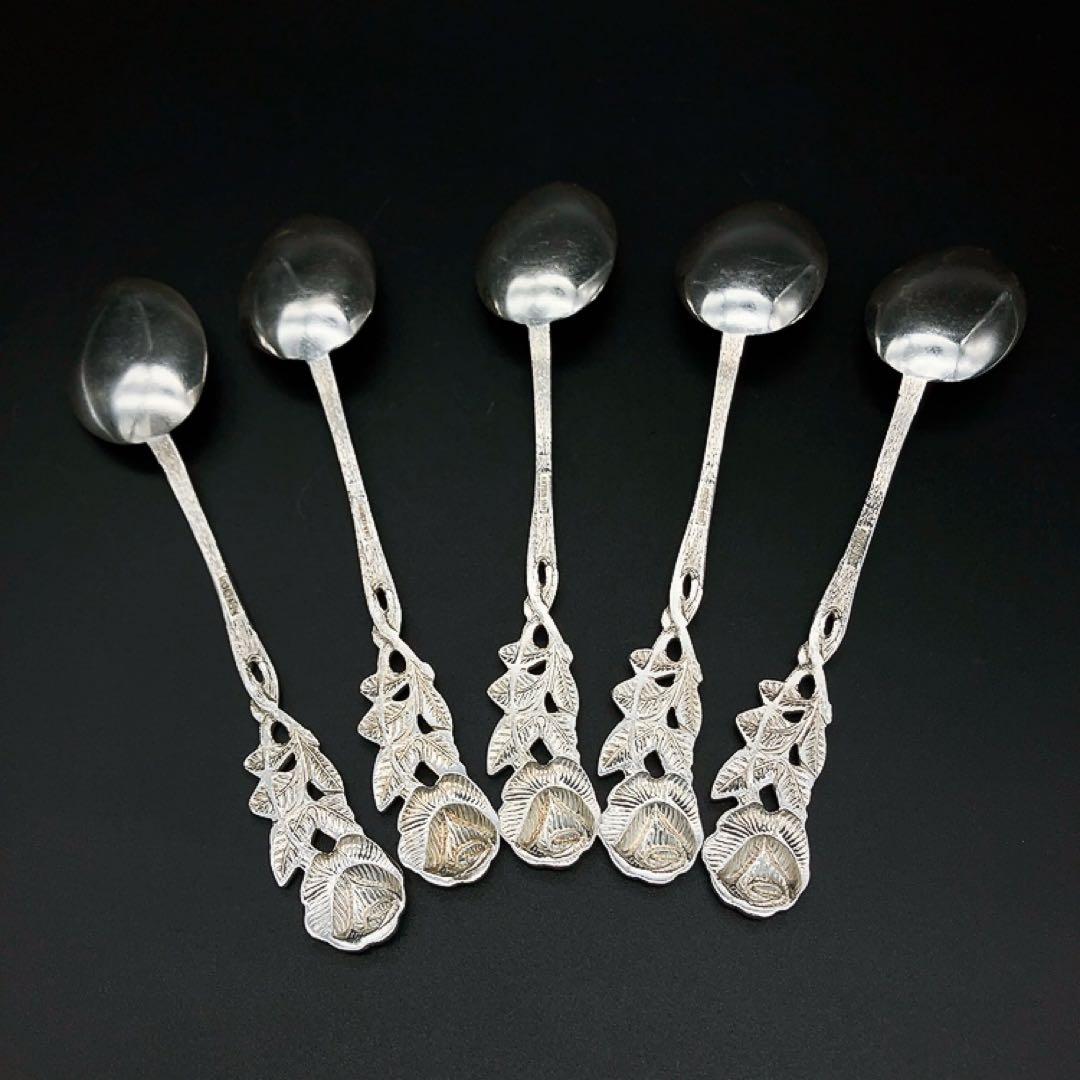 ドイツ ANTIKO アンティークスプーン 5本 ヒルデスハイムローズ 薔薇