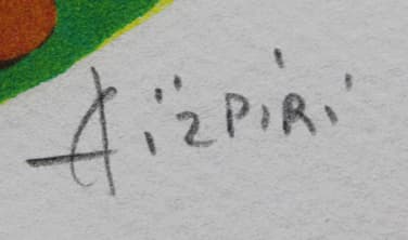 アイズピリ【黄色の背景の花瓶の花束】 リトグラフ