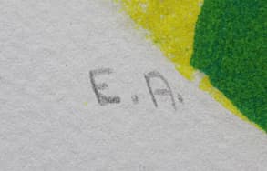 アイズピリ【黄色の背景の花瓶の花束】 リトグラフ