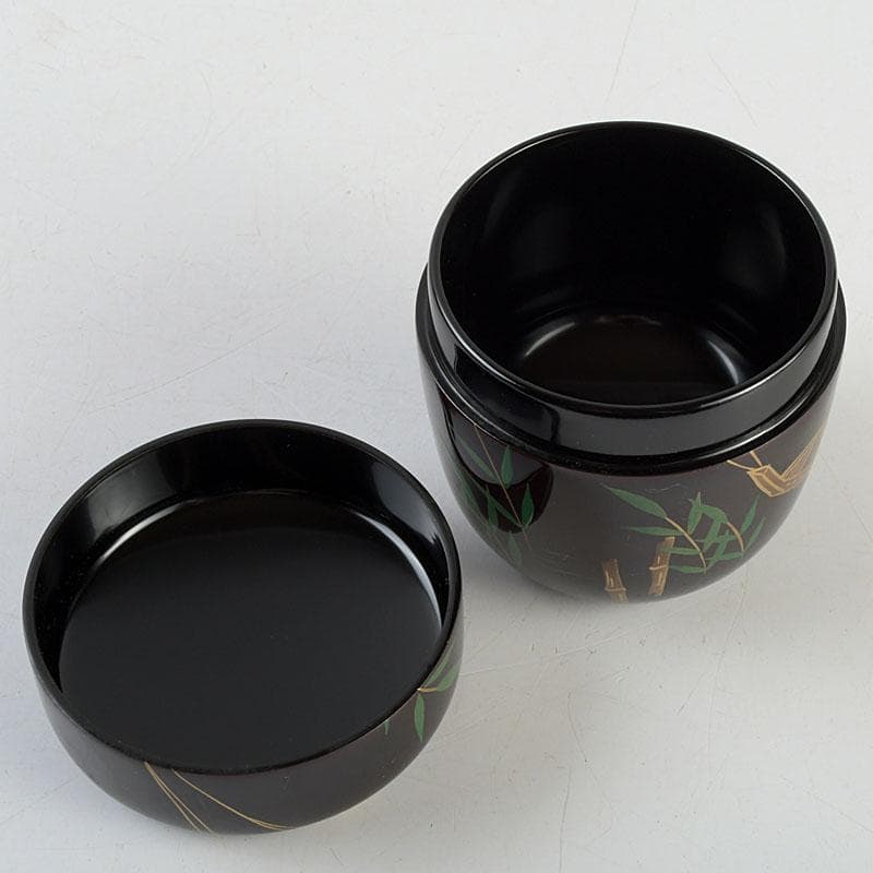 茶道具　蒔絵師　西村弘峰作　曳舟蒔絵　中棗　共箱　V　9343