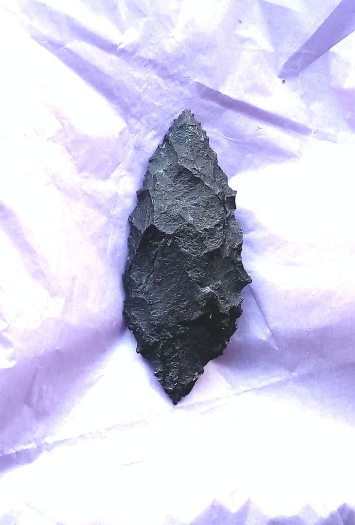 原始人 尖頭器 ポイント アイヌ仕様 石器 模写 サヌカイト