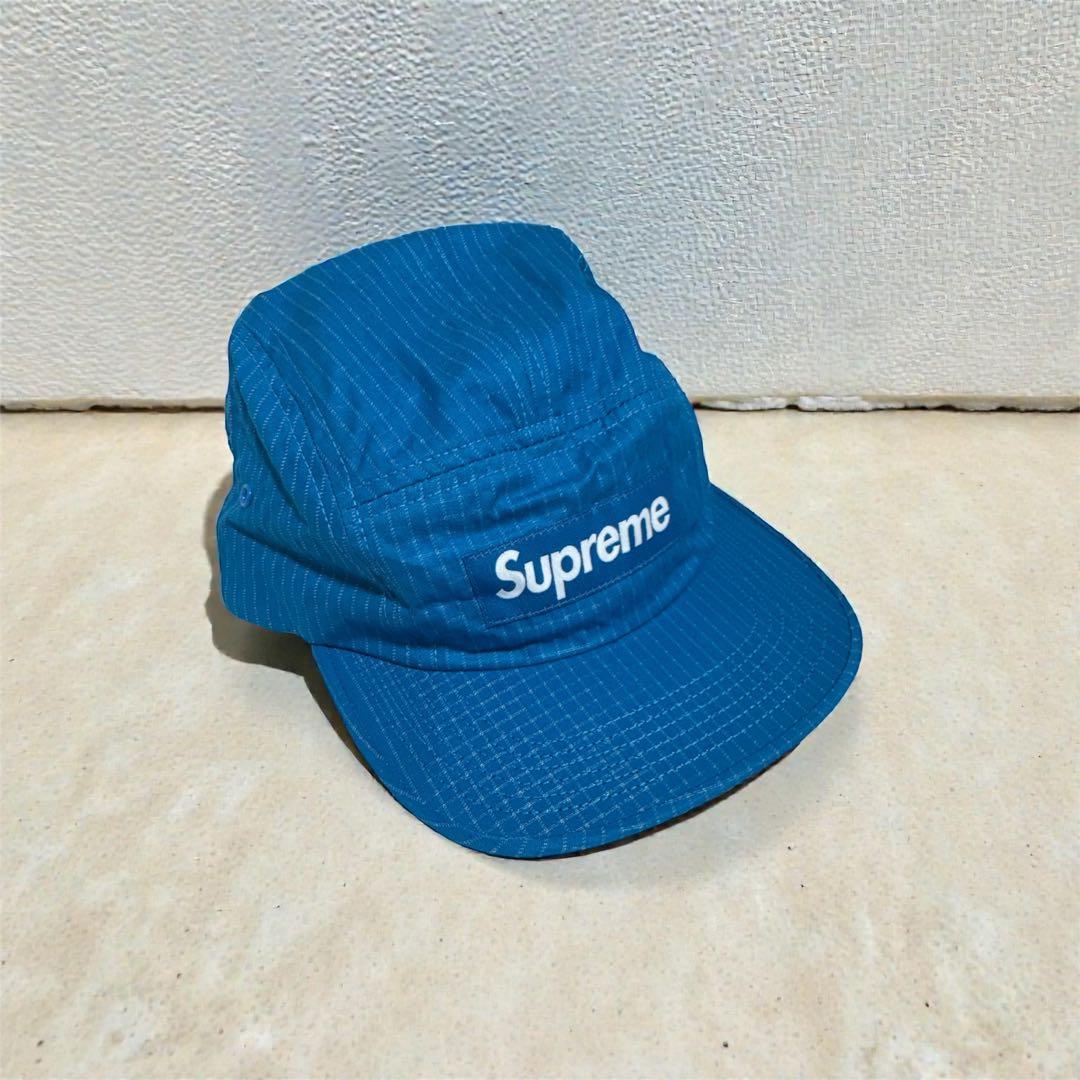 【レア】Supreme Overdyed Ripstop Camp Cap 青