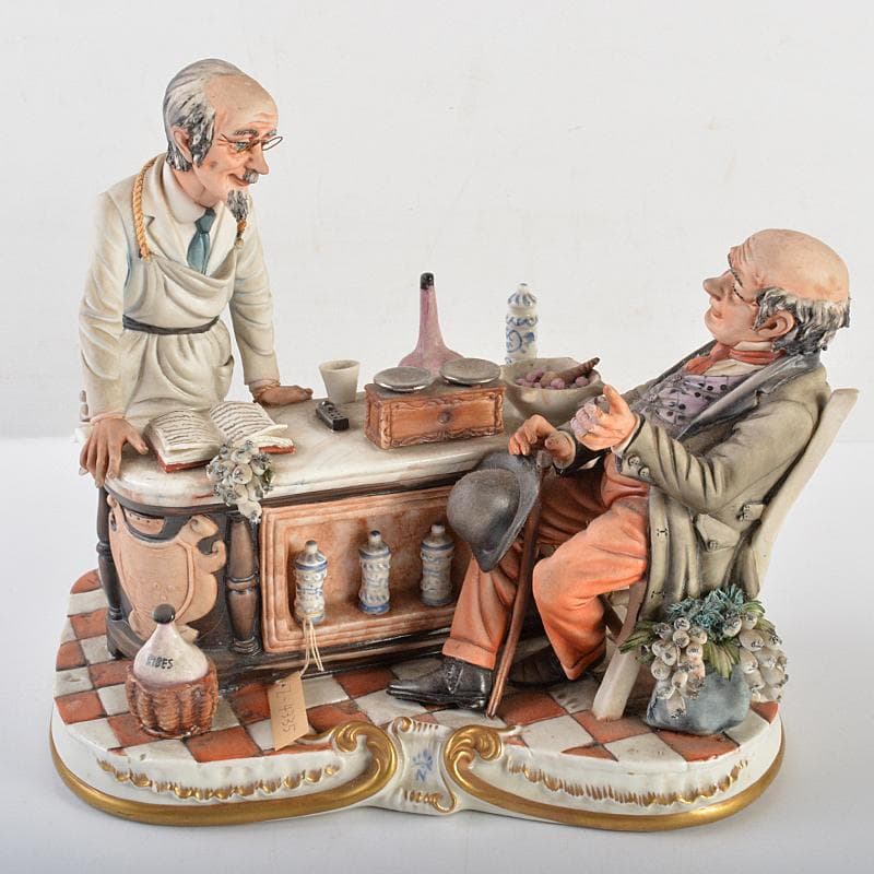 イタリア製　カポディモンテ　フィギュリン　陶人形　置物　証明書付　M　R7064