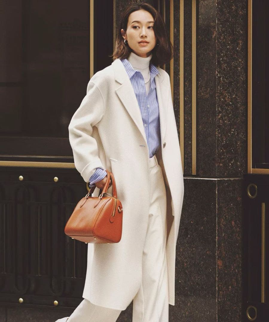 Yuzuさん専用　23区✨22AW　ウールリバー ロングコート　38　ベージュ系