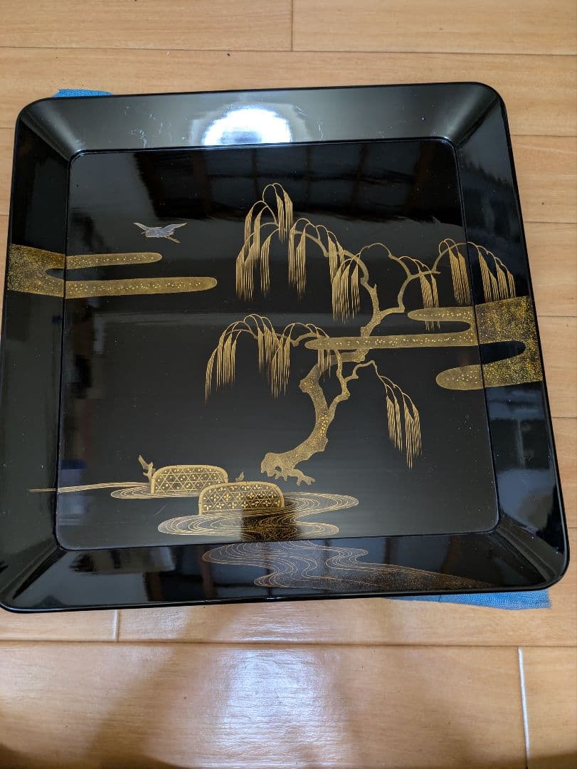 漆器 膳 金色装飾 正方形