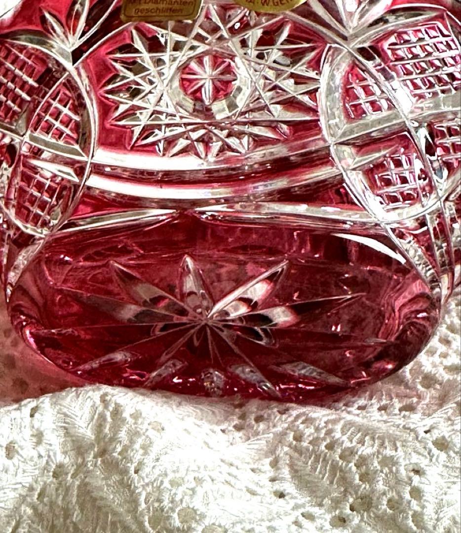 ⭐︎新品未使用⭐︎ 【NACHTMANN】ガラス製 バスケット 赤 ヴィンテージ