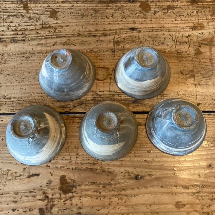 煎茶椀　汲出茶碗　茶杯　粉引　刷毛目　煎茶道具　骨董　民藝